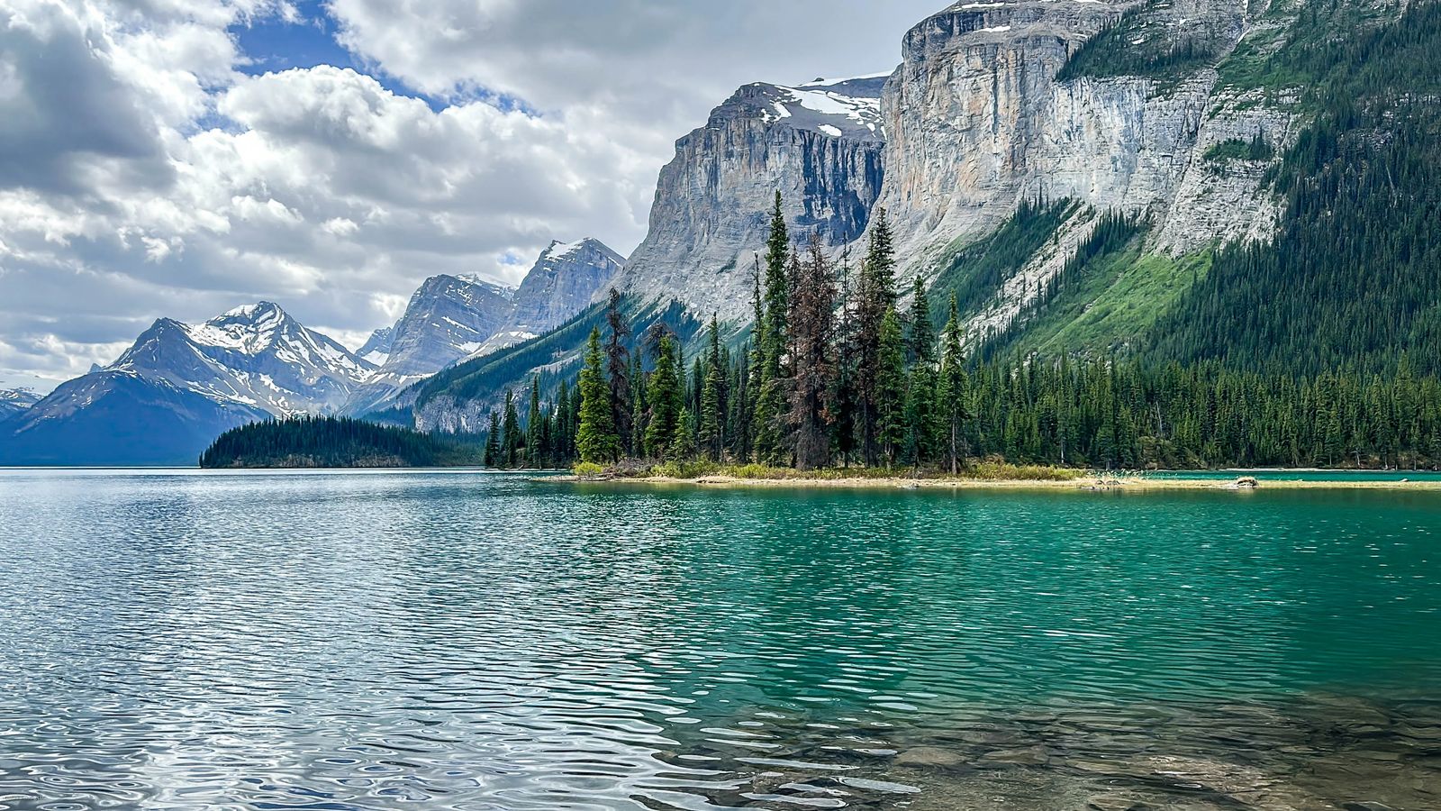 Spirit Island with Turquoise waters among mountains - Best places to visit in Jasper National Park