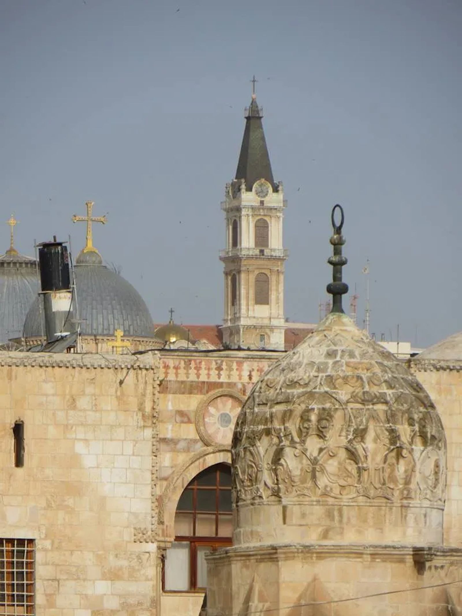 Jerusalem Churches with different religious symbols