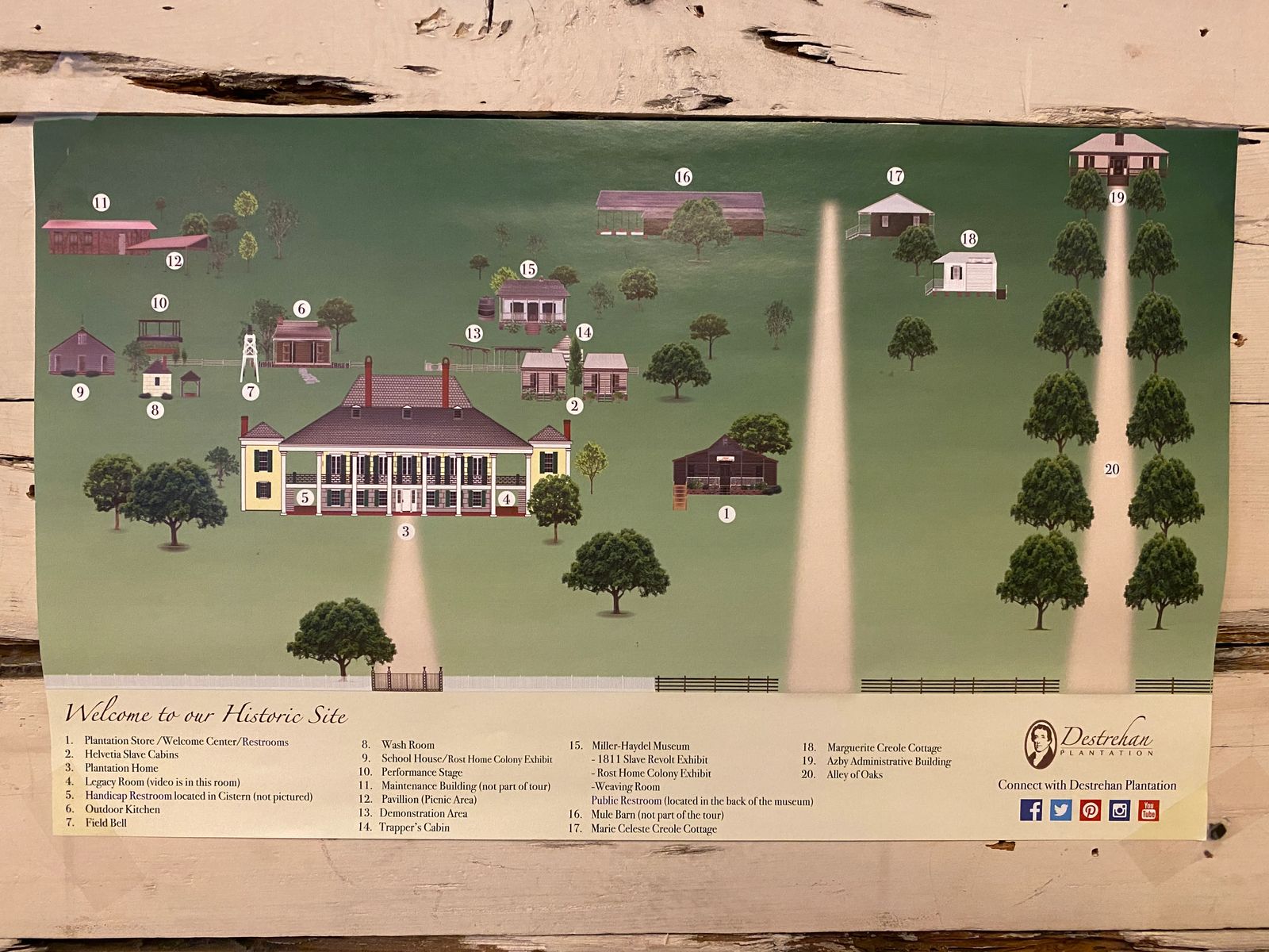 Map of Destrehan Plantation