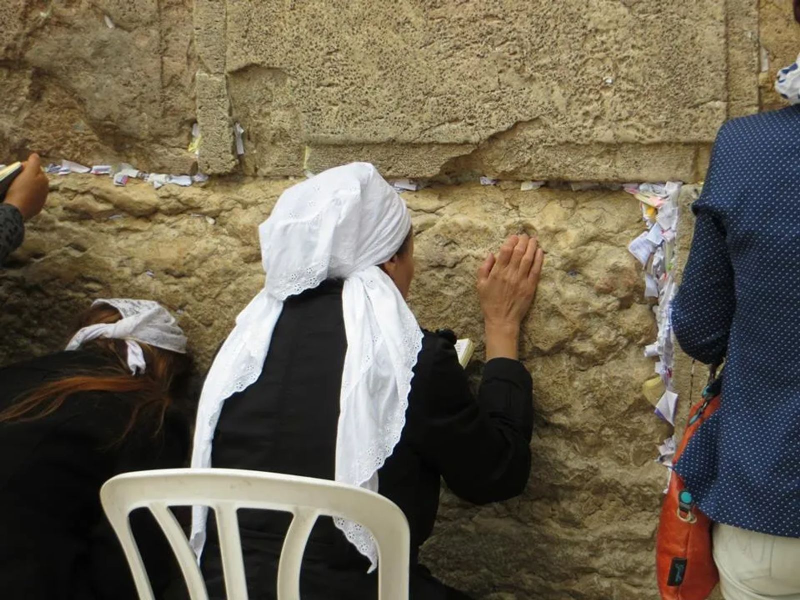 Jewish Woman Praying at the Western Wall in Jerusalem