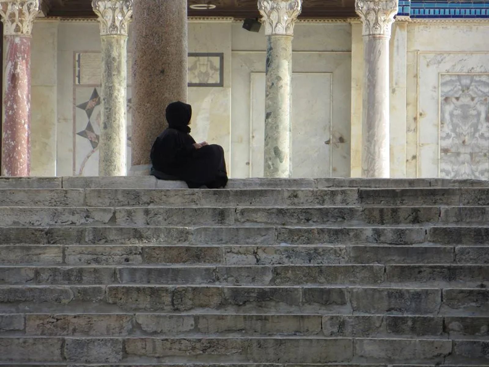 Woman at the Dome of the Rock