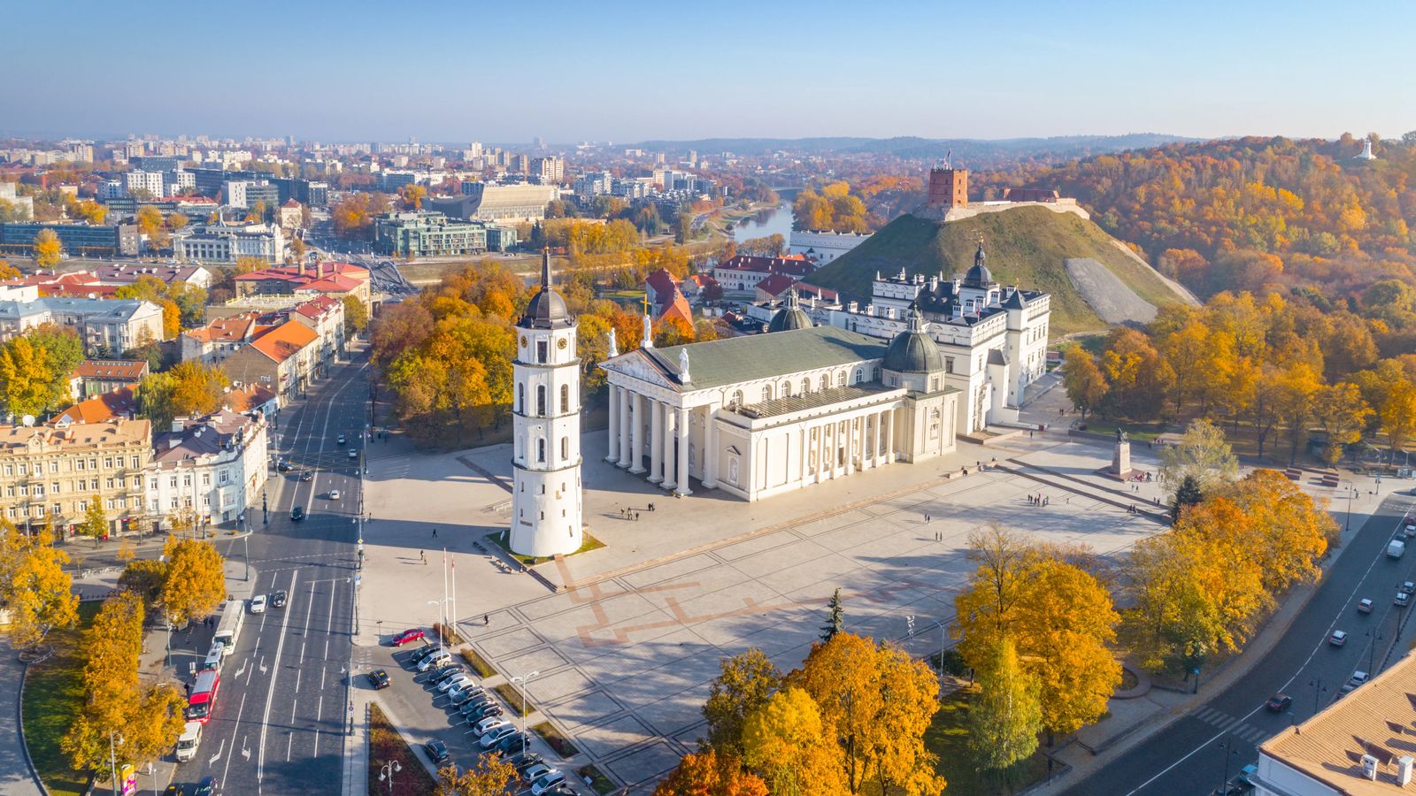 View of Cathedral Square in Vilnius