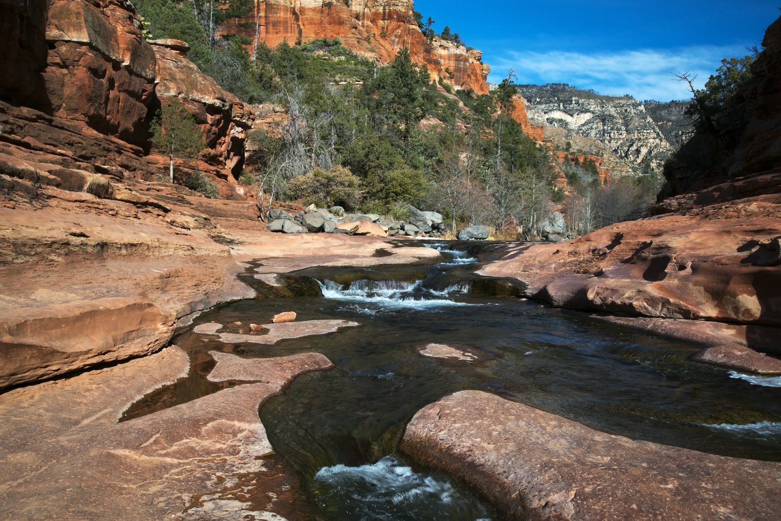 small river over red rocks - Things to do in sedona