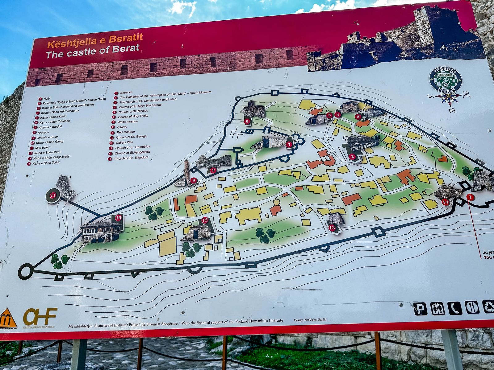 Map of Berat Castle - Things to see in berat Albania in one day