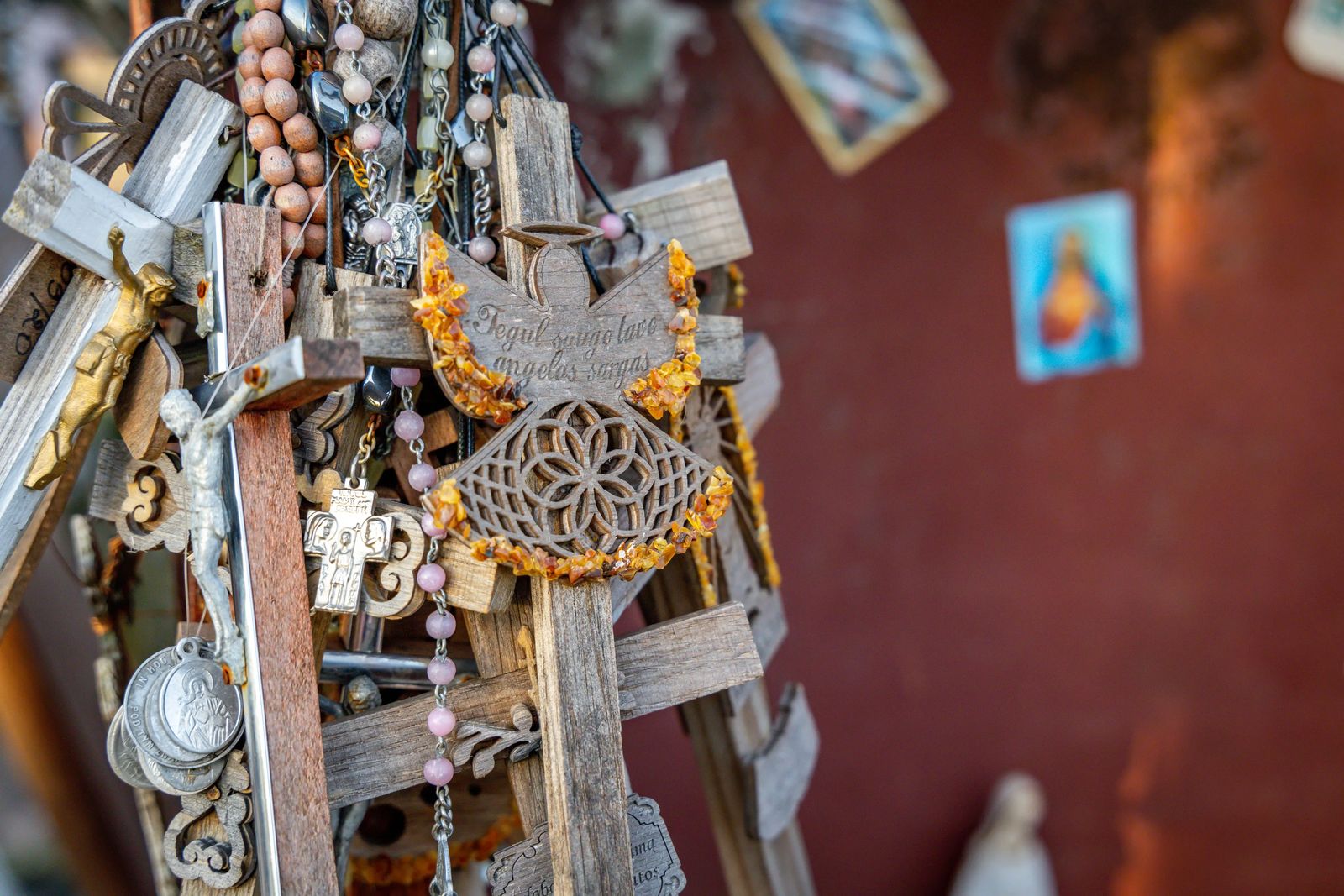 Things to do in Kaunas - wooden angel with amber wings